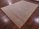 Grey Persian Hand Knotted Wool & Silk Rug - 9' 0" X 12' 3" - Golden Nile