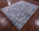 Grey Persian Handmade Wool & Silk Rug - 8' 0" X 10' 0" - Golden Nile