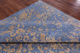 Blue Persian Hand Knotted Wool & Silk Rug - 9' 0" X 11' 8" - Golden Nile
