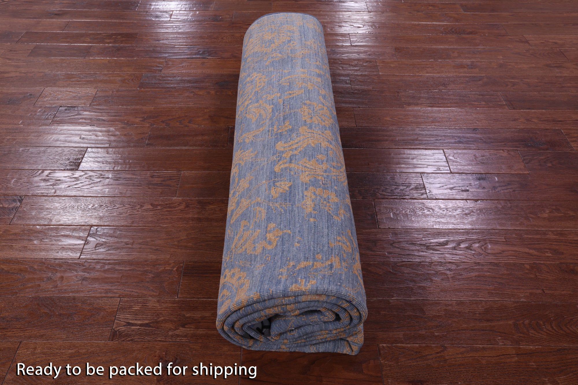 Blue Persian Hand Knotted Wool & Silk Rug - 9' 0" X 11' 8" - Golden Nile