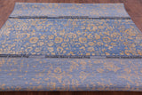 Blue Persian Hand Knotted Wool & Silk Rug - 9' 0" X 11' 8" - Golden Nile