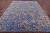 Blue Persian Hand Knotted Wool & Silk Rug - 9' 0" X 11' 8" - Golden Nile