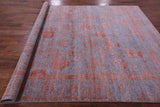 Grey Contemporary Hand Knotted Wool & Silk Rug - 8' 0" X 10' 1" - Golden Nile