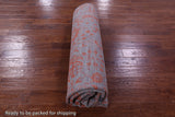 Grey Contemporary Hand Knotted Wool & Silk Rug - 8' 0" X 10' 1" - Golden Nile