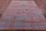 Grey Contemporary Hand Knotted Wool & Silk Rug - 8' 0" X 10' 1" - Golden Nile