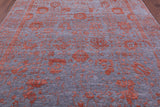 Grey Contemporary Hand Knotted Wool & Silk Rug - 8' 0" X 10' 1" - Golden Nile