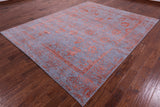 Grey Contemporary Hand Knotted Wool & Silk Rug - 8' 0" X 10' 1" - Golden Nile