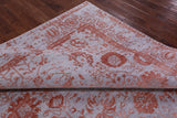 Grey Persian Hand Knotted Wool & Silk Rug - 8' 0" X 9' 11" - Golden Nile