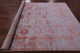 Grey Persian Hand Knotted Wool & Silk Rug - 8' 0" X 9' 11" - Golden Nile