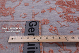 Grey Persian Hand Knotted Wool & Silk Rug - 8' 0" X 9' 11" - Golden Nile