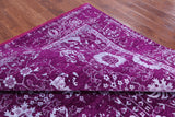 Purple Persian Hand Knotted Wool & Silk Rug - 8' 0" X 10' 3" - Golden Nile