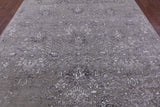 Grey Persian Hand Knotted Wool & Silk Rug - 8' 10" X 12' 0" - Golden Nile