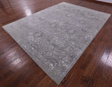 Grey Persian Hand Knotted Wool & Silk Rug - 8' 10" X 12' 0" - Golden Nile