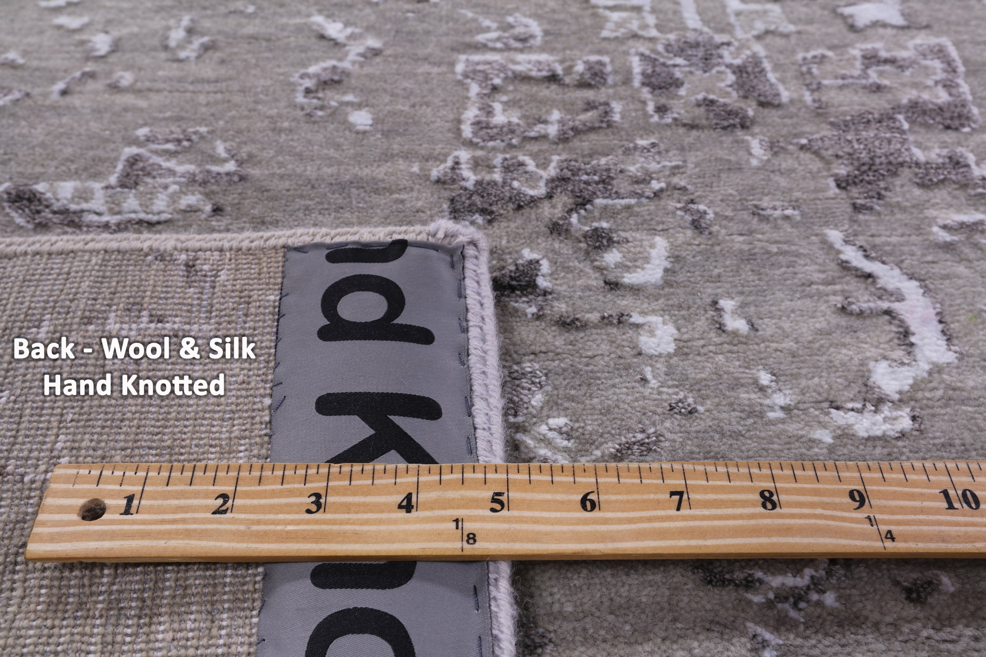Grey Persian Hand Knotted Wool & Silk Rug - 8' 10" X 12' 0" - Golden Nile