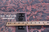 Grey Contemporary Hand Knotted Wool & Silk Runner Rug - 2' 7" X 14' 9" - Golden Nile