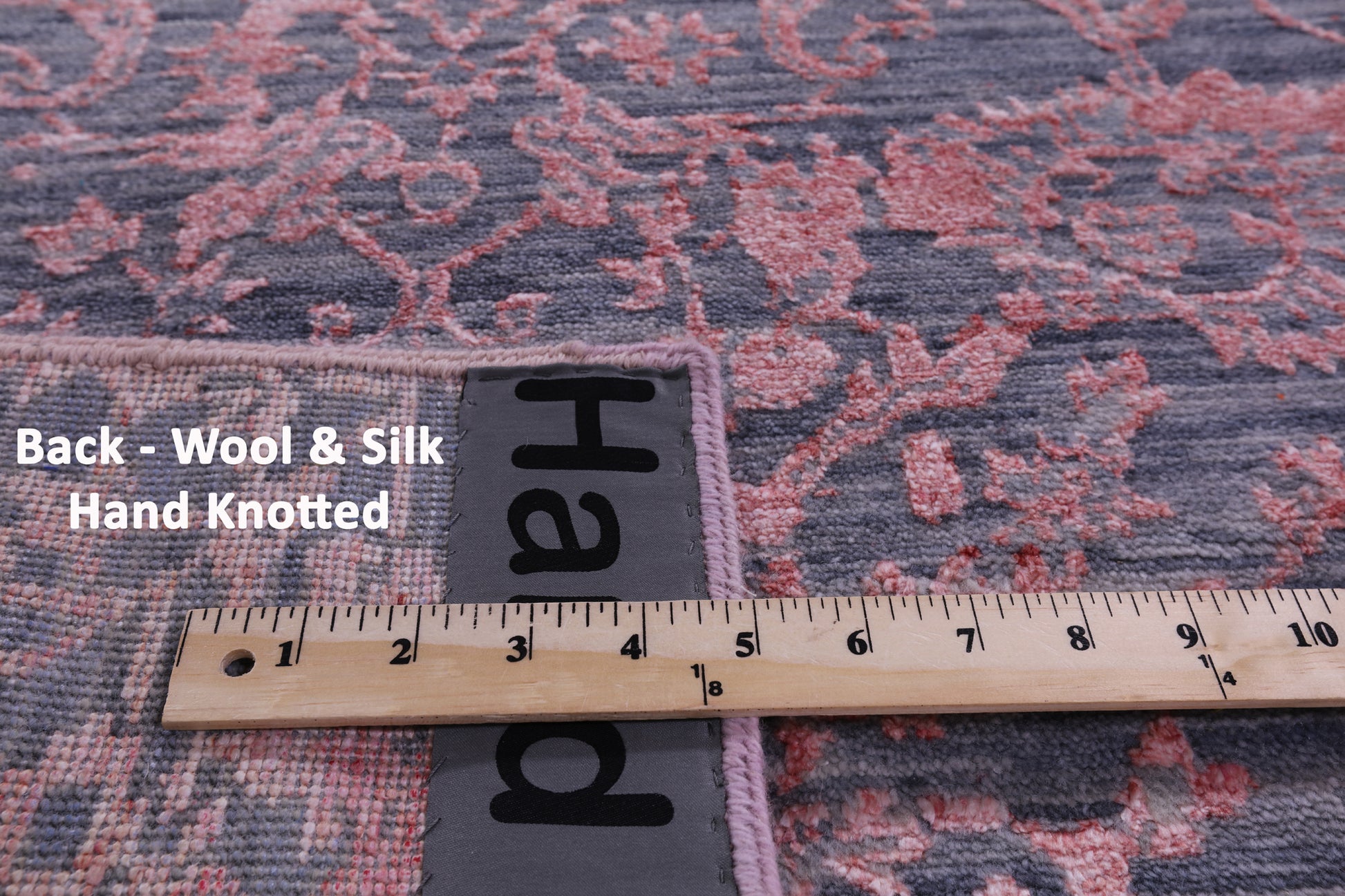 Grey Contemporary Hand Knotted Wool & Silk Runner Rug - 2' 7" X 14' 9" - Golden Nile