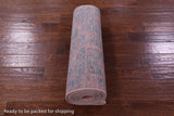 Grey Contemporary Hand Knotted Wool & Silk Runner Rug - 2' 7" X 14' 9" - Golden Nile