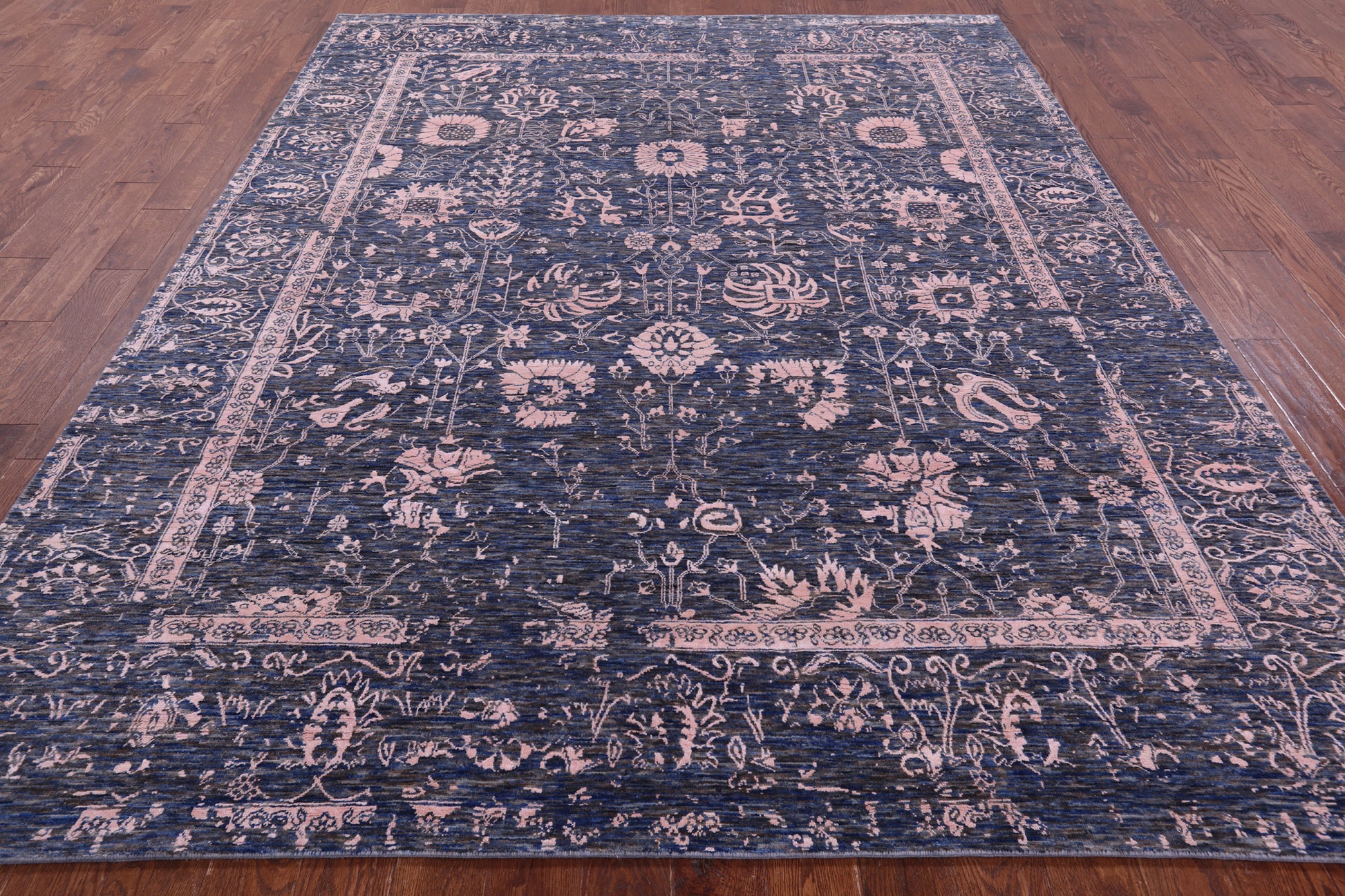 Grey Persian Hand Knotted Wool & Silk Rug - 8' 1" X 10' 2" - Golden Nile