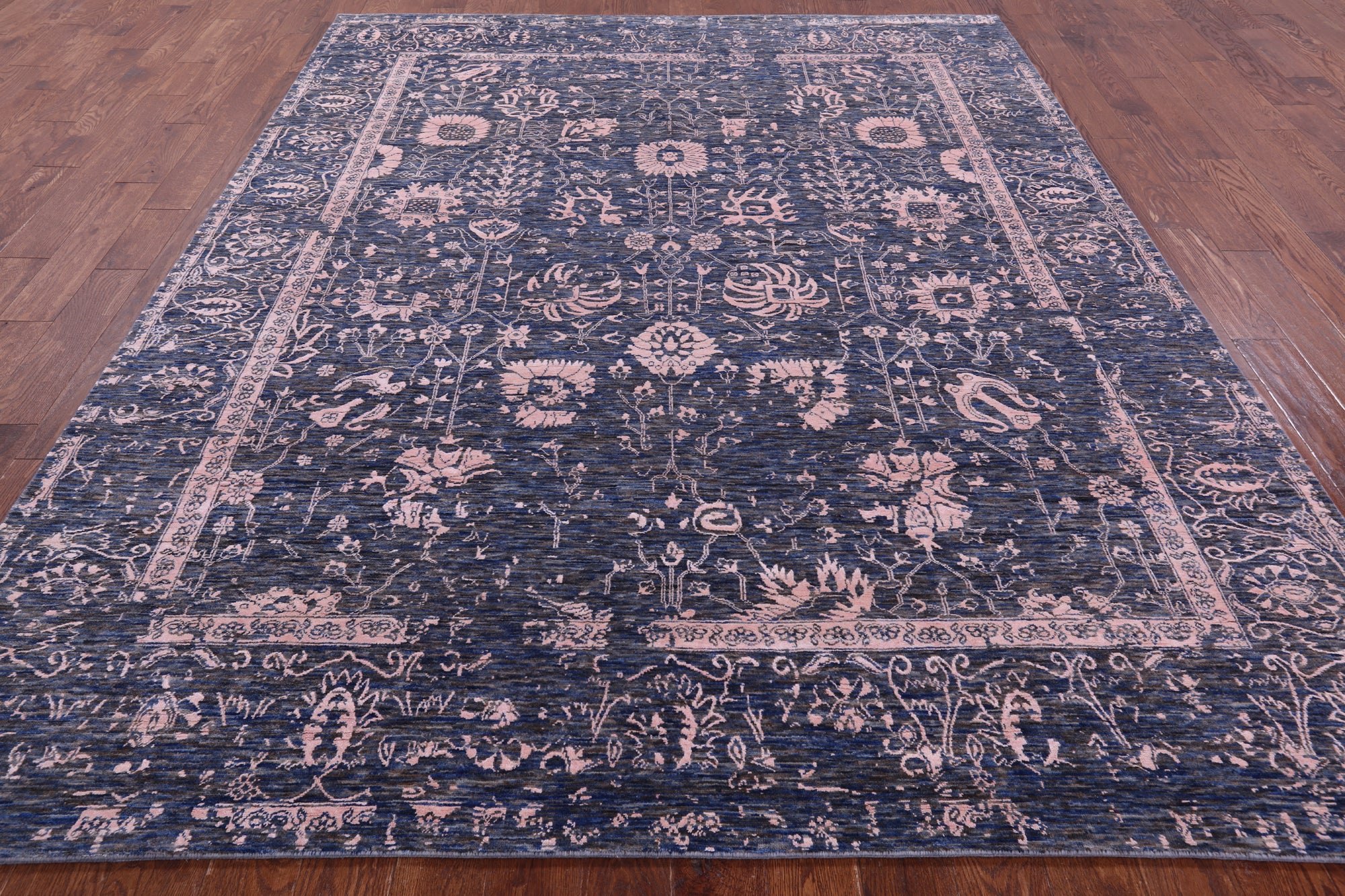 Grey Persian Hand Knotted Wool & Silk Rug - 8' 1" X 10' 2" - Golden Nile