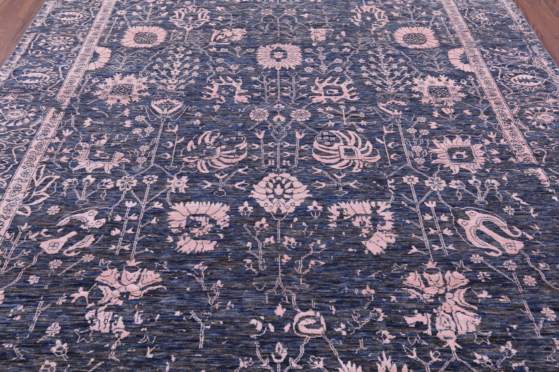 Grey Persian Hand Knotted Wool & Silk Rug - 8' 1" X 10' 2" - Golden Nile