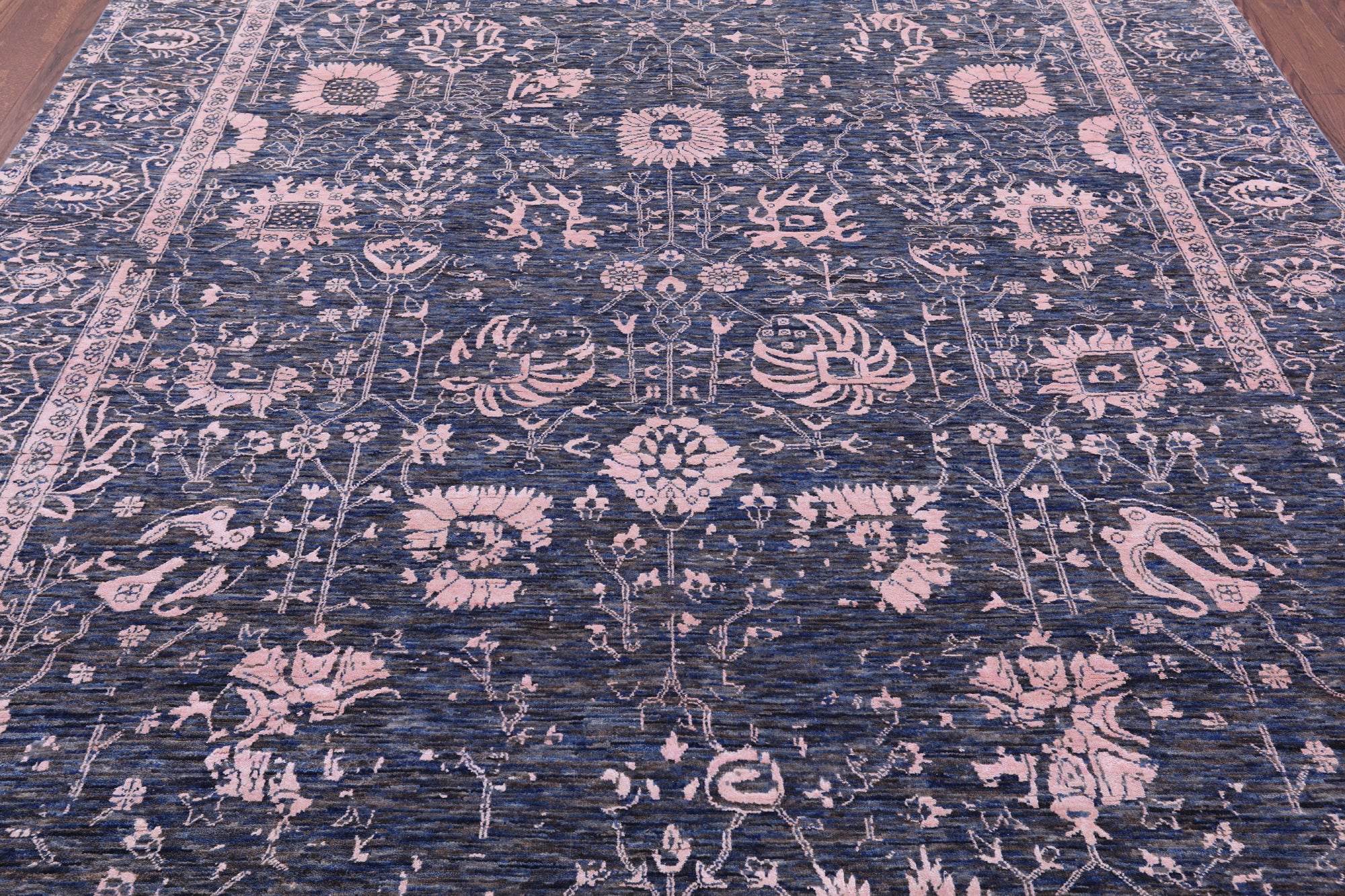 Grey Persian Hand Knotted Wool & Silk Rug - 8' 1" X 10' 2" - Golden Nile