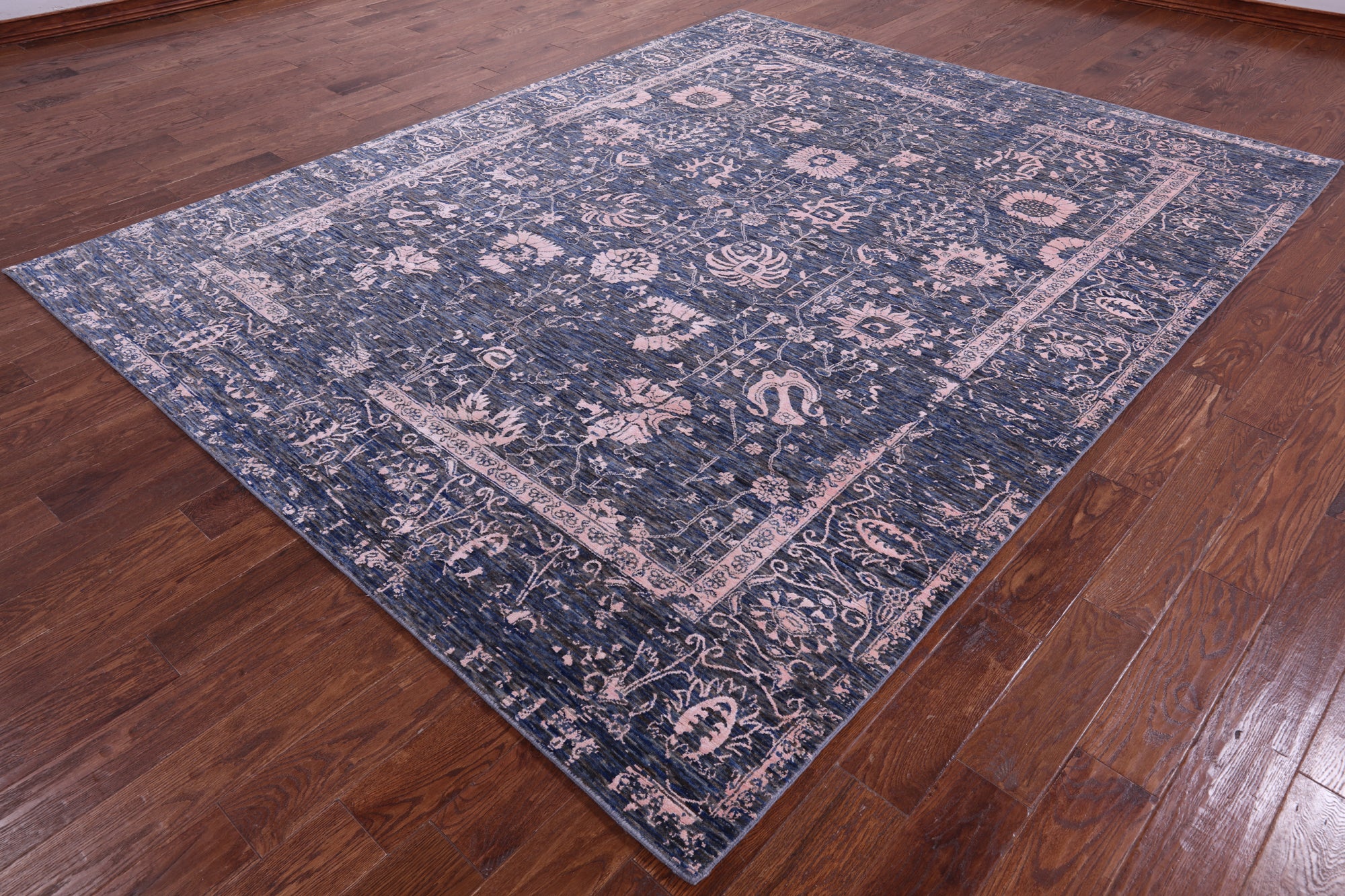 Grey Persian Hand Knotted Wool & Silk Rug - 8' 1" X 10' 2" - Golden Nile
