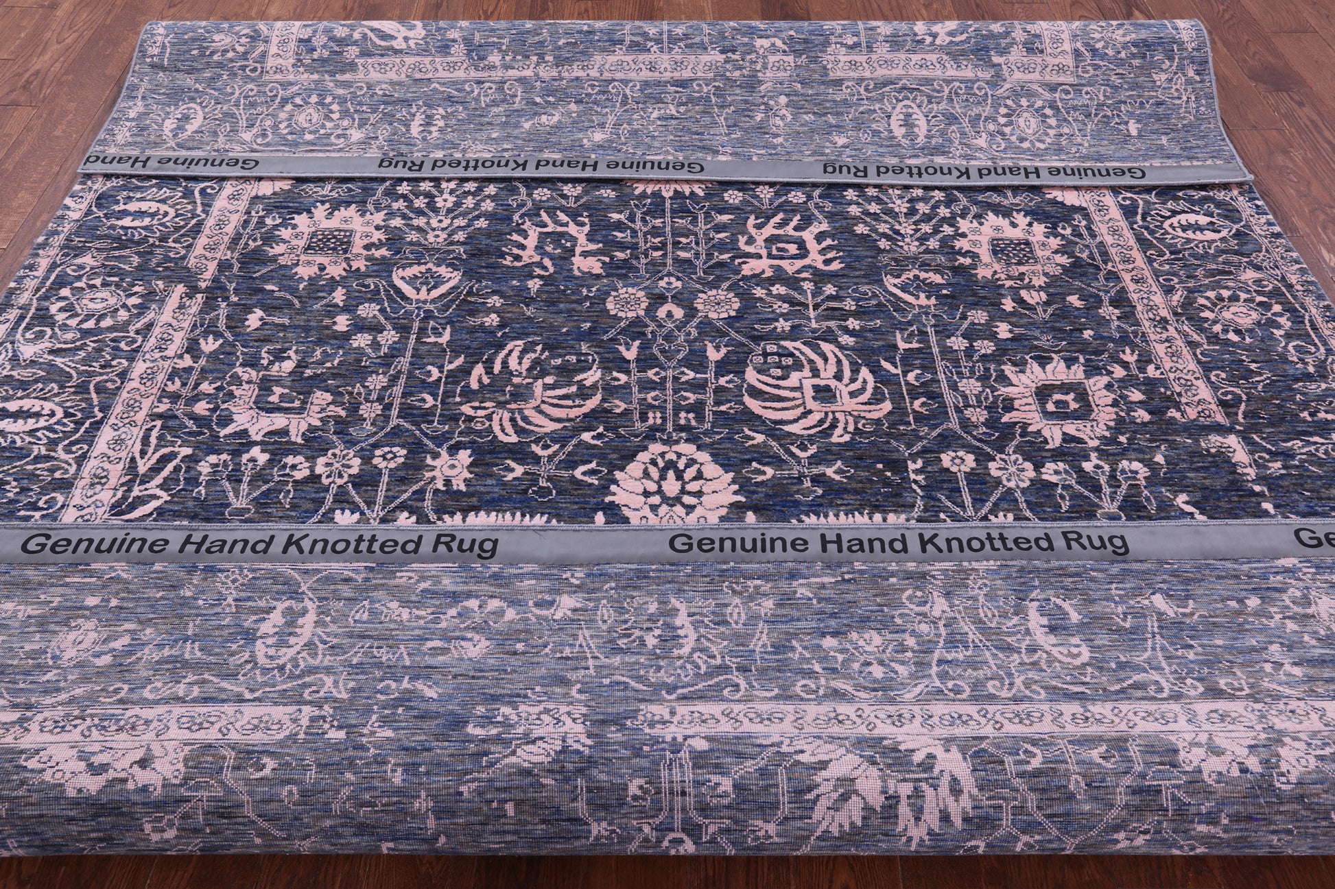 Grey Persian Hand Knotted Wool & Silk Rug - 8' 1" X 10' 2" - Golden Nile