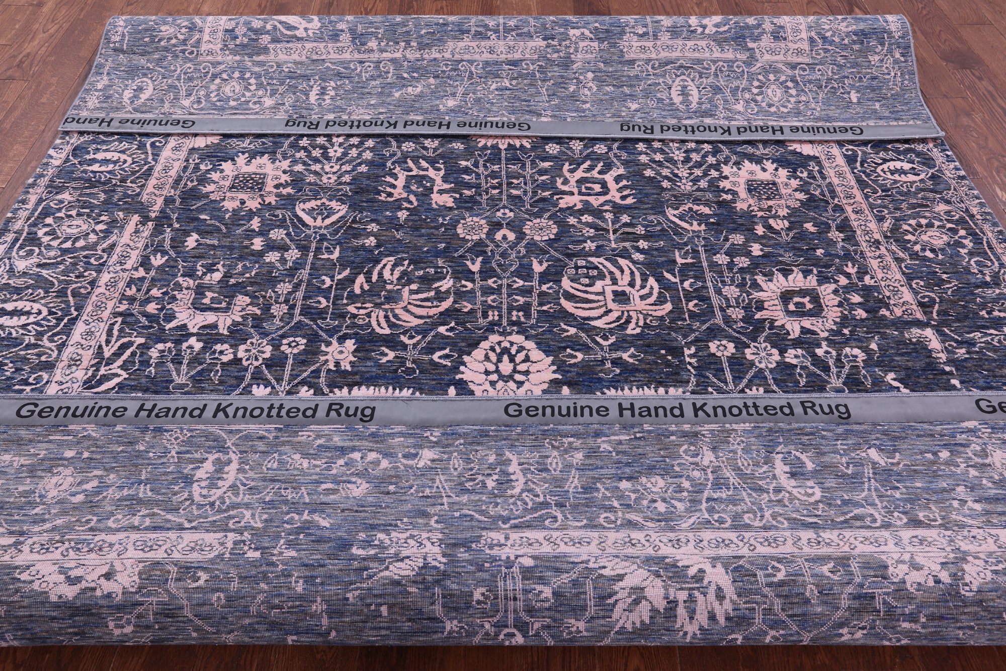Grey Persian Hand Knotted Wool & Silk Rug - 8' 1" X 10' 2" - Golden Nile
