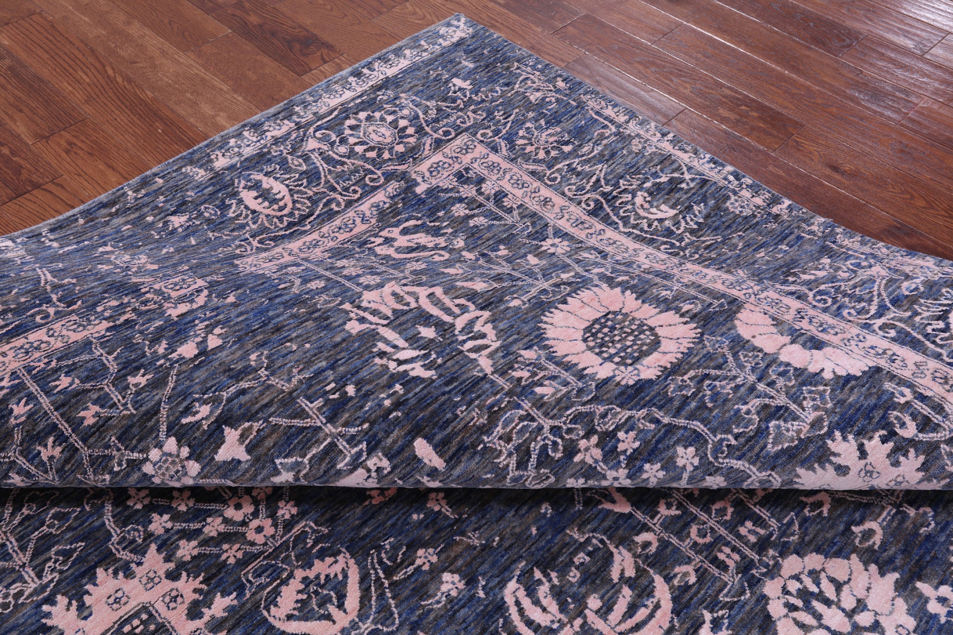 Grey Persian Hand Knotted Wool & Silk Rug - 8' 1" X 10' 2" - Golden Nile