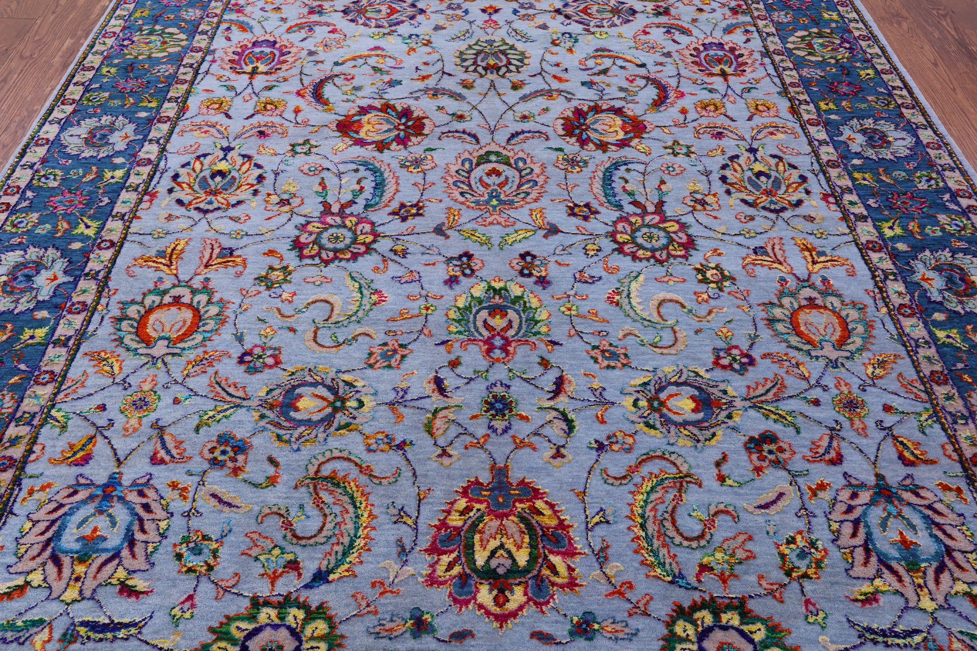 Grey Persian Hand Knotted Wool & Silk Rug - 8' 2" X 10' 2" - Golden Nile