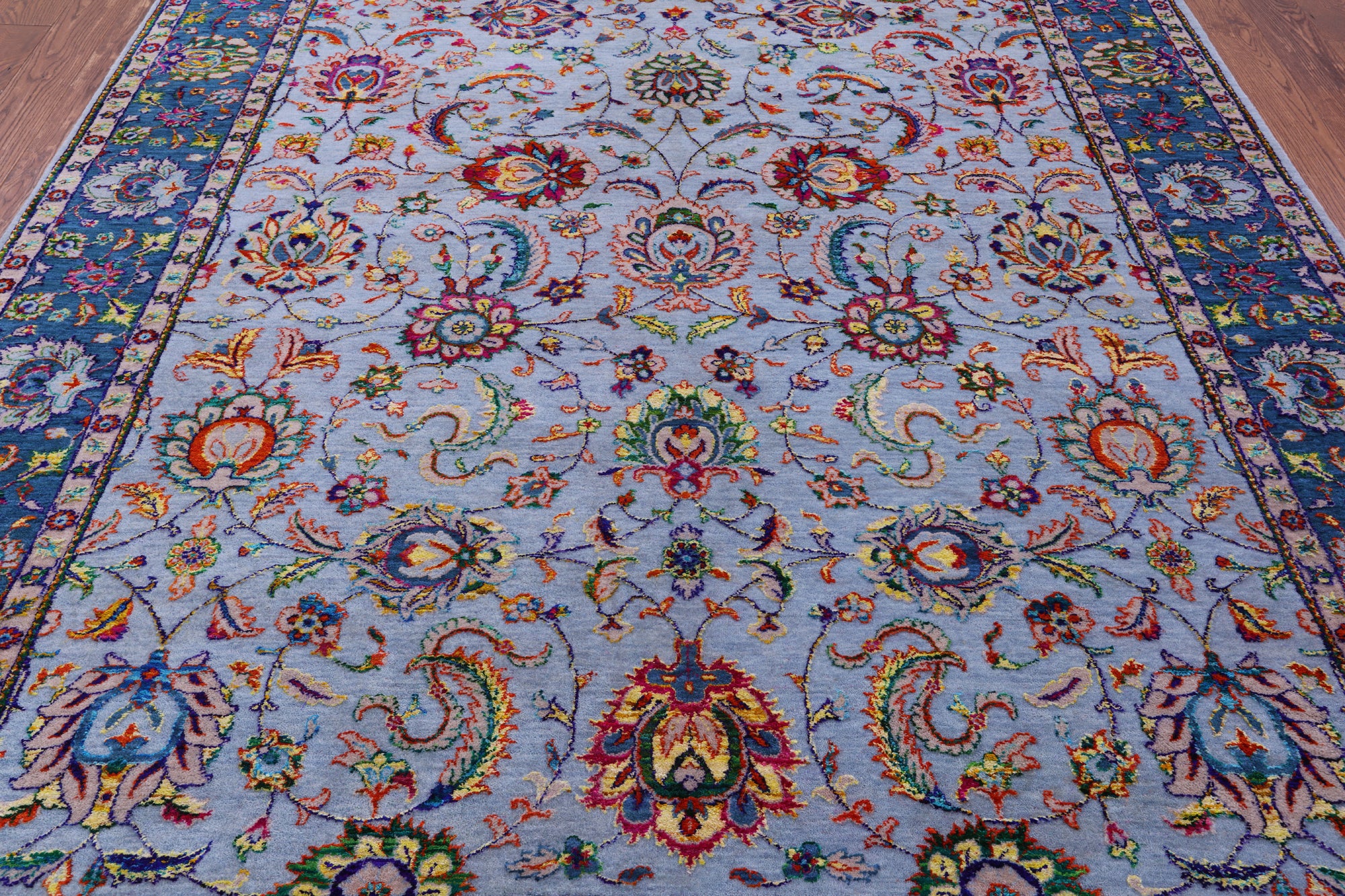 Grey Persian Hand Knotted Wool & Silk Rug - 8' 2" X 10' 2" - Golden Nile