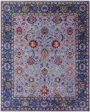 Grey Persian Hand Knotted Wool & Silk Rug - 8' 2" X 10' 2" - Golden Nile