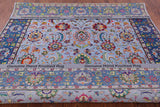 Grey Persian Hand Knotted Wool & Silk Rug - 8' 2" X 10' 2" - Golden Nile