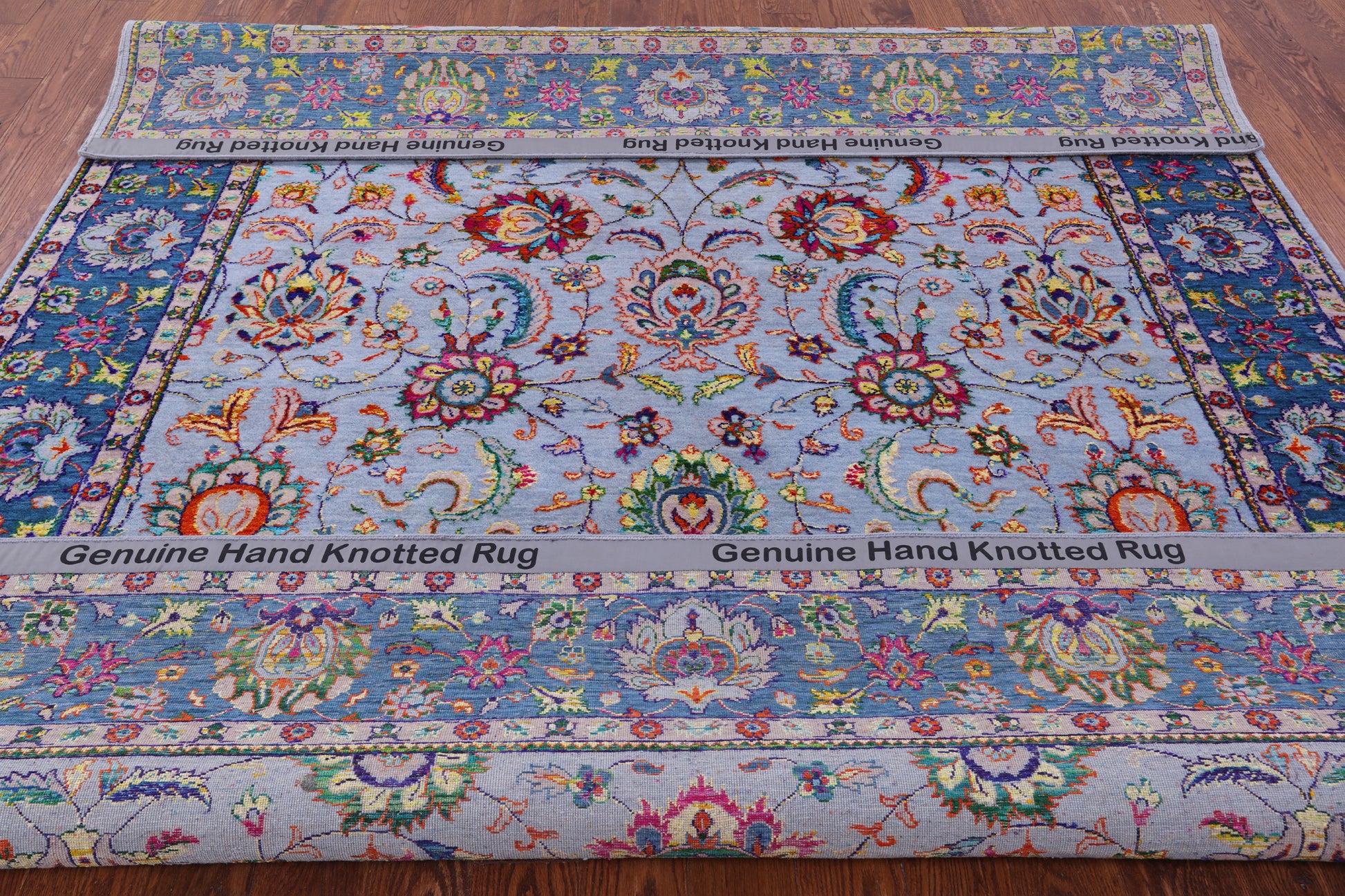 Grey Persian Hand Knotted Wool & Silk Rug - 8' 2" X 10' 2" - Golden Nile