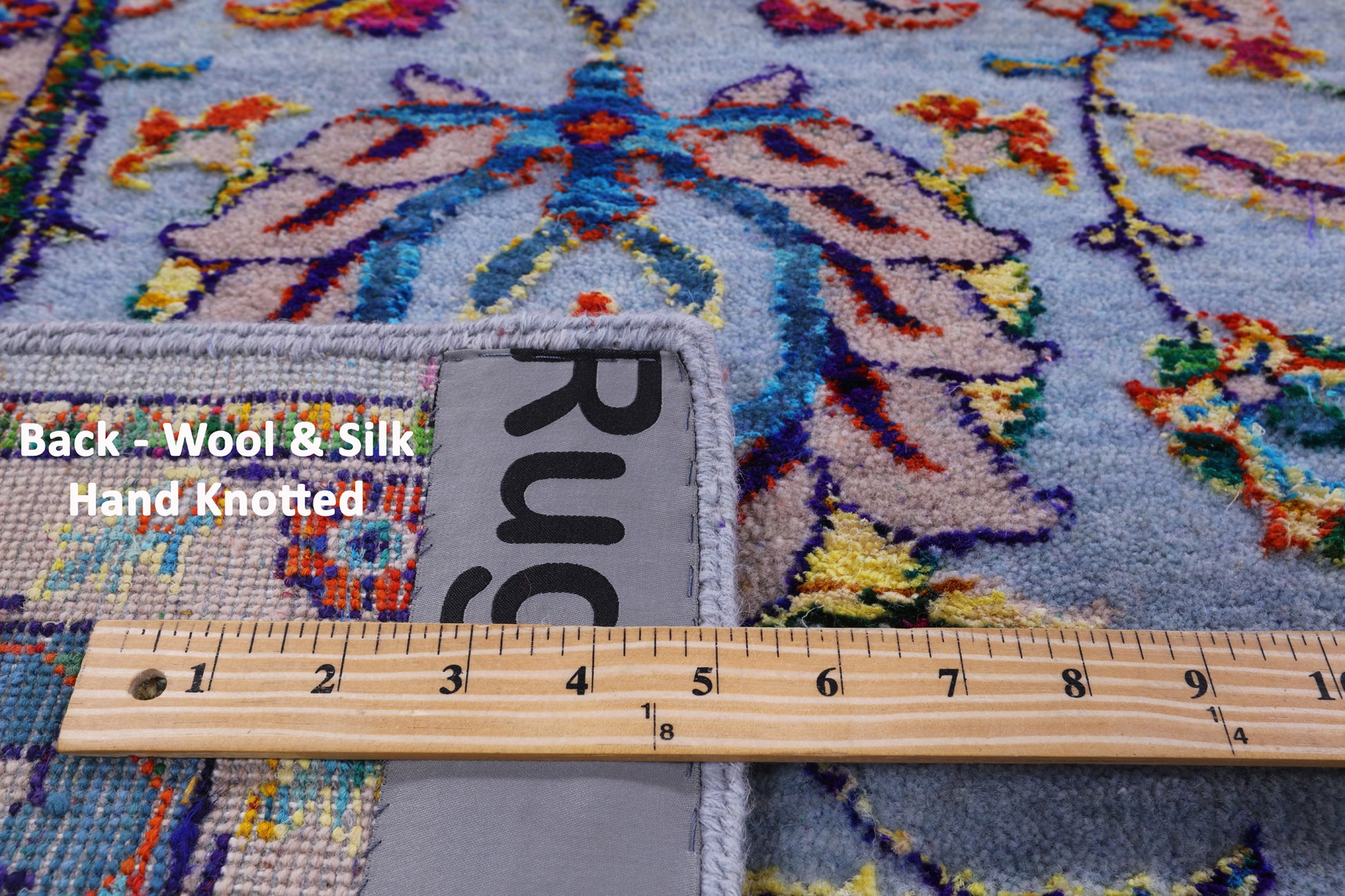 Grey Persian Hand Knotted Wool & Silk Rug - 8' 2" X 10' 2" - Golden Nile