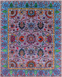 Grey Persian Tabriz Hand Knotted Wool & Silk Rug - 8' 1" X 10' 1" - Golden Nile