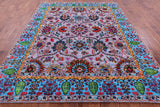 Grey Persian Tabriz Hand Knotted Wool & Silk Rug - 8' 1" X 10' 1" - Golden Nile