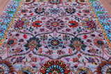 Grey Persian Tabriz Hand Knotted Wool & Silk Rug - 8' 1" X 10' 1" - Golden Nile