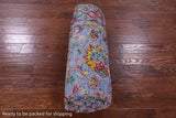 Blue Persian Hand Knotted Wool & Silk Rug - 6' 2" X 9' 1" - Golden Nile