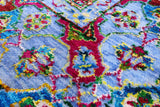 Blue Persian Hand Knotted Wool & Silk Rug - 6' 2" X 9' 1" - Golden Nile