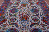 Grey Persian Hand Knotted Wool & Silk Rug - 8' 2" X 10' 0" - Golden Nile