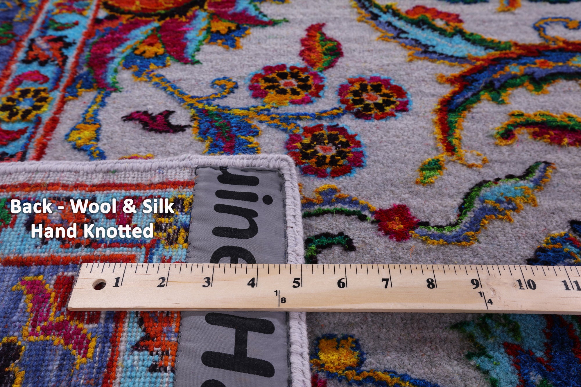 Grey Persian Hand Knotted Wool & Silk Rug - 8' 2" X 10' 0" - Golden Nile