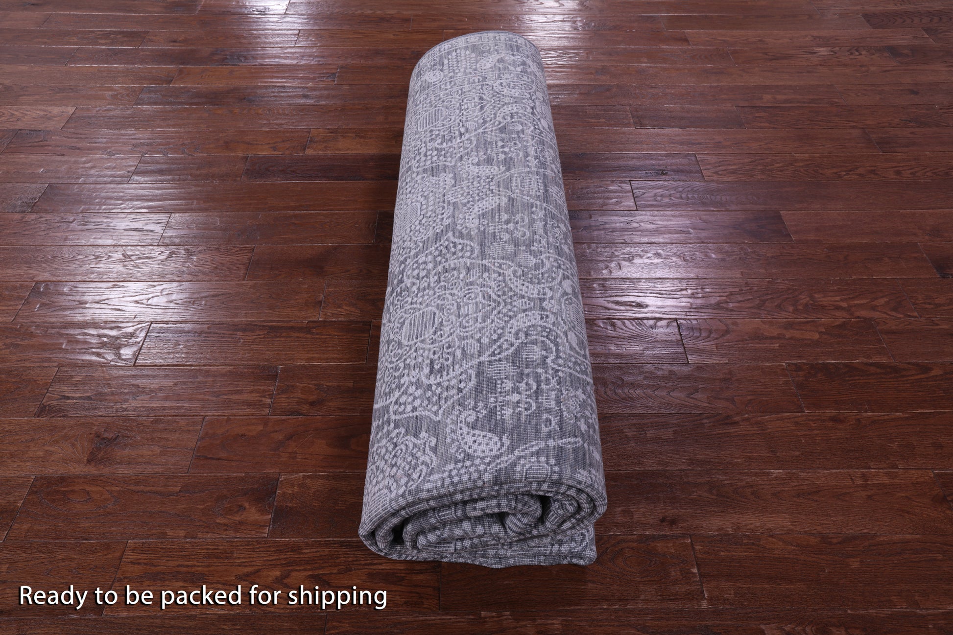 Grey Persian Hand Knotted Wool & Silk Rug - 8' 11" X 12' 1" - Golden Nile