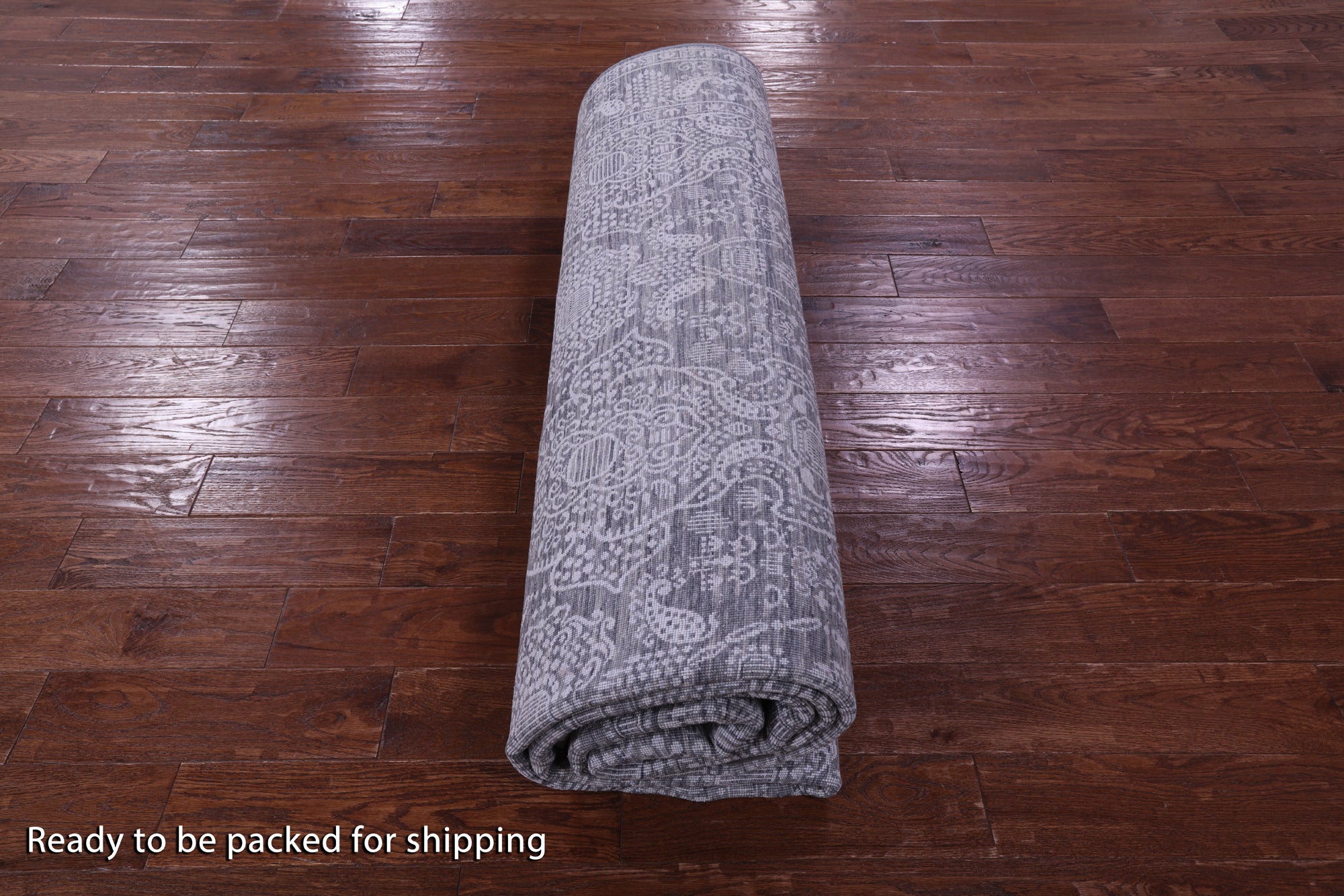 Grey Persian Hand Knotted Wool & Silk Rug - 8' 11" X 12' 1" - Golden Nile