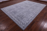 Grey Persian Hand Knotted Wool & Silk Rug - 8' 11" X 12' 1" - Golden Nile