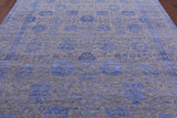 Grey Persian Hand Knotted Wool & Silk Rug - 8' 2" X 10' 0" - Golden Nile