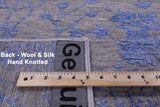 Grey Persian Hand Knotted Wool & Silk Rug - 8' 2" X 10' 0" - Golden Nile