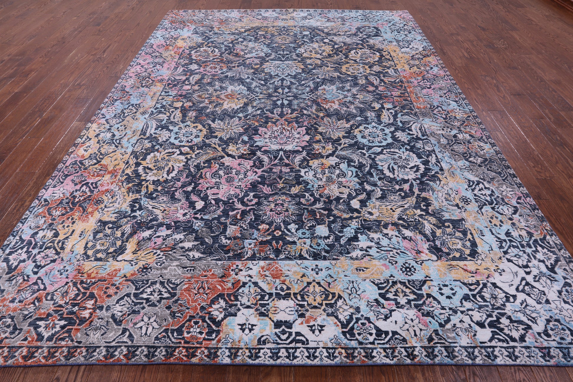 Grey Persian Hand Knotted Wool Rug - 8' 11" X 11' 11" - Golden Nile