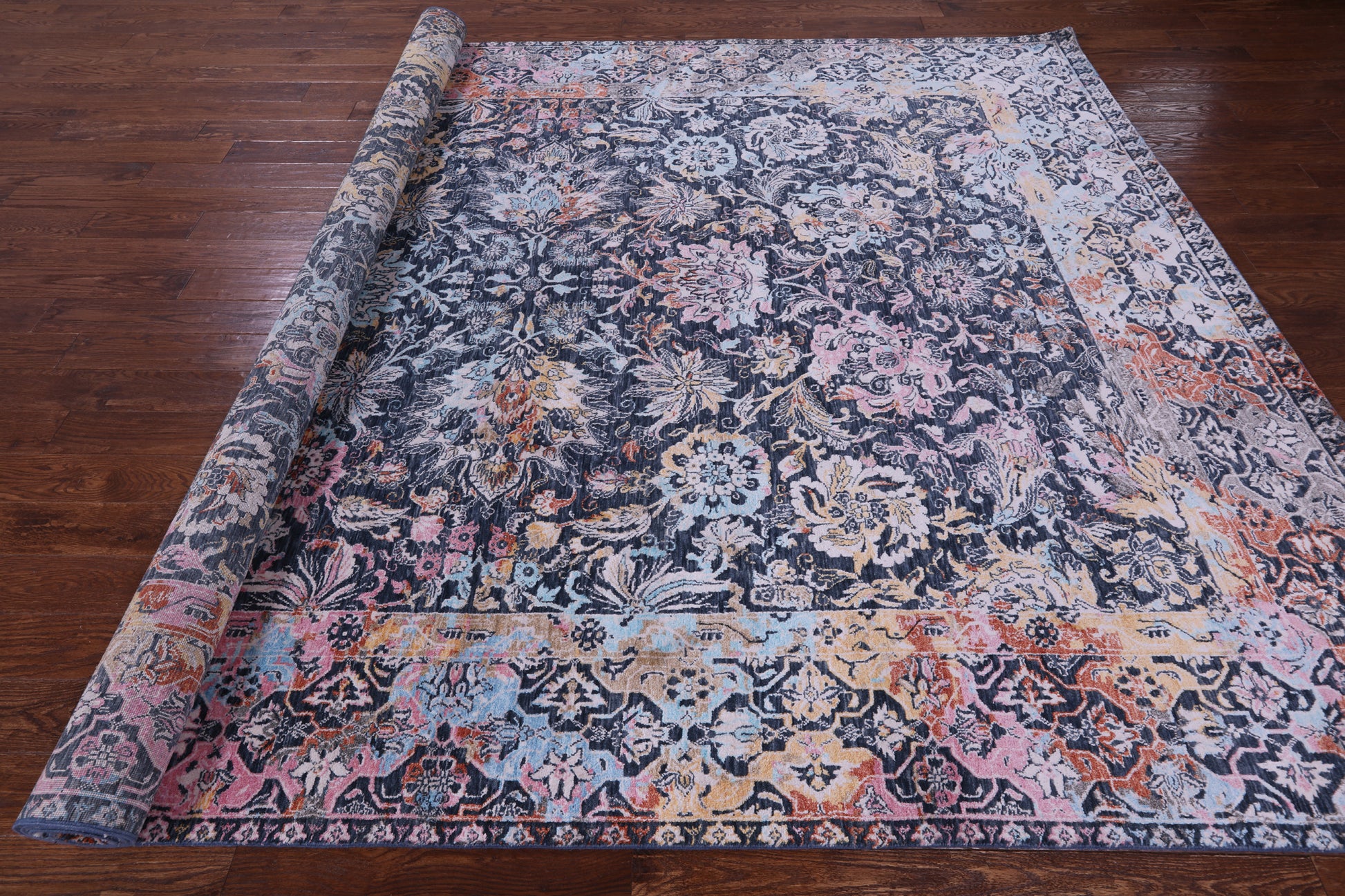 Grey Persian Hand Knotted Wool Rug - 8' 11" X 11' 11" - Golden Nile