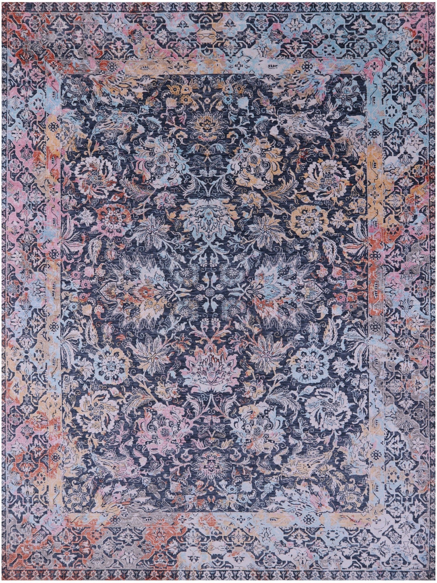 Grey Persian Hand Knotted Wool Rug - 8' 11" X 11' 11" - Golden Nile